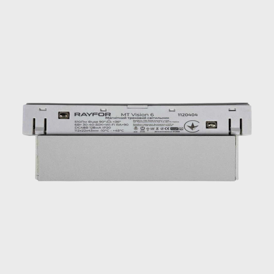 Трековий світильник RAYFOR  MT Vision  6 білий 6W 510Lm 30-40-50К 48V WiFi