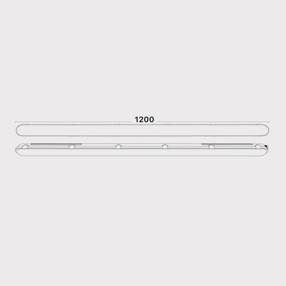 Вологозахищений лінійний світильник RAYFOR WL01 1200мм 40W 6400Lm 3CCT IP66 Philips 3р